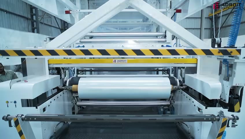 Plastic film sheeting roll line